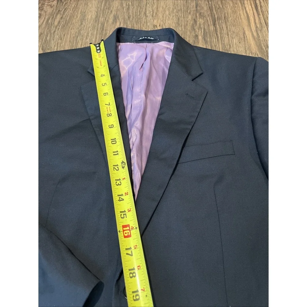Charles Tyrwhitt Classic Fit Super 110's Wool Suit In Navy Blue Size 42R 36